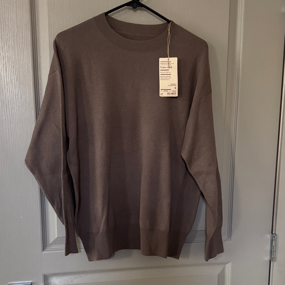 Muji Milano rib crewneck sweater NWT brown size small